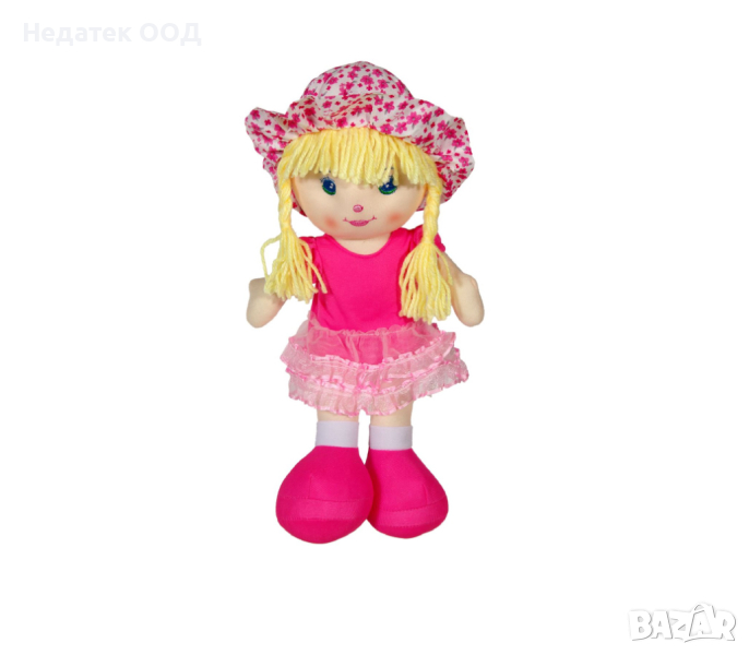 Детска кукла, от плат, розова, 32см, снимка 1