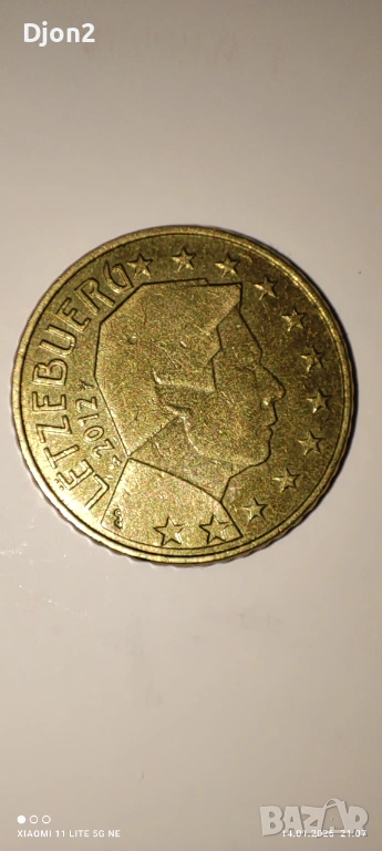 Евро Монета вижда се номинала., снимка 1