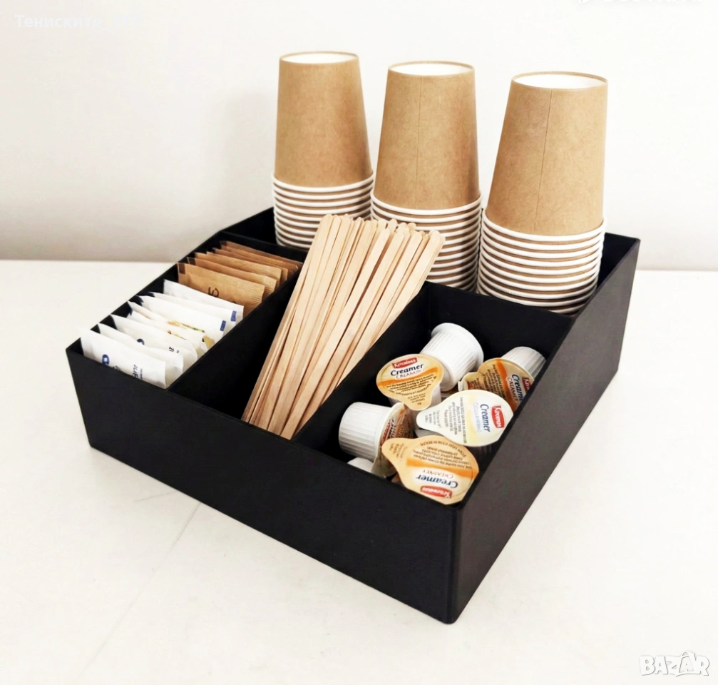 Органайзер за кафе , бъркалки , сметана ,чаши за кафе ., снимка 1