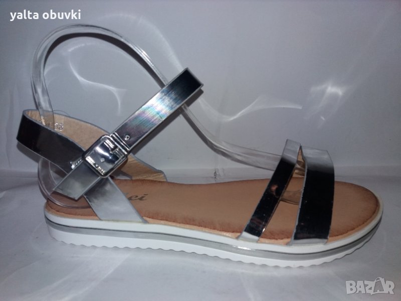 Дамски сандали MEI , сребърни, снимка 1