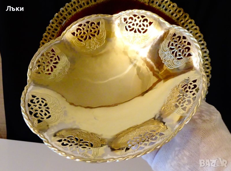 Бронзова фруктиера Quist,ажур,на крачета, снимка 1