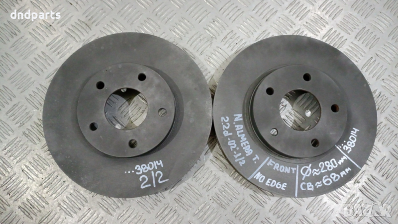 Предни дискове Nissan Almera Tino 2.2D 2002г.	, снимка 1