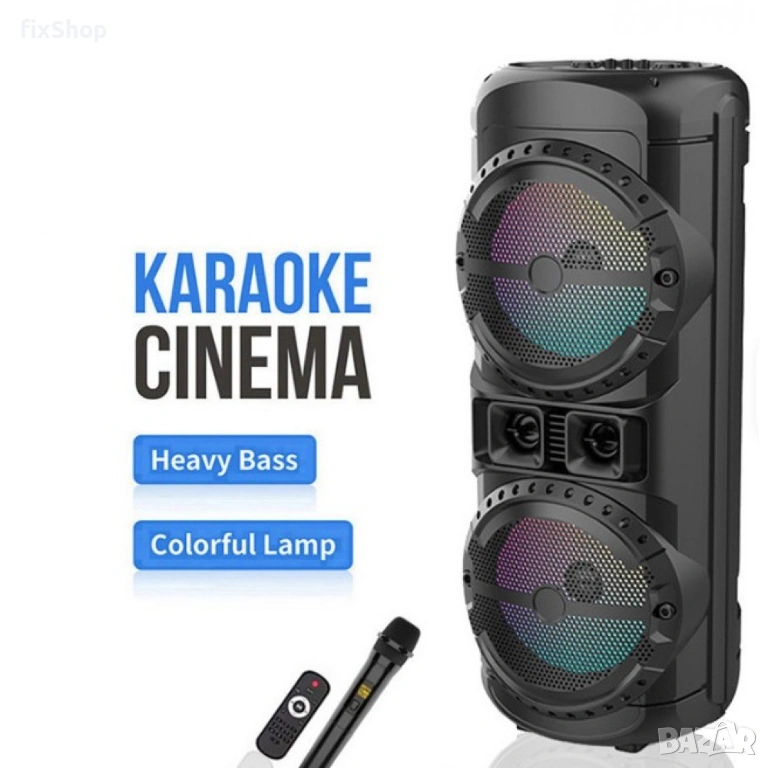 Караоке тонколона 12' инча ZQS12201 с безжичен микрофон 50W, снимка 1