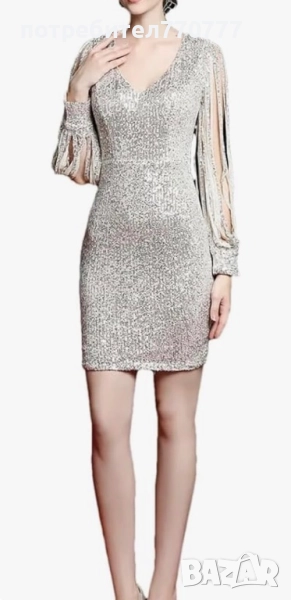 Оригинална Маркова бляскава блестяща рокля пайети, снимка 1