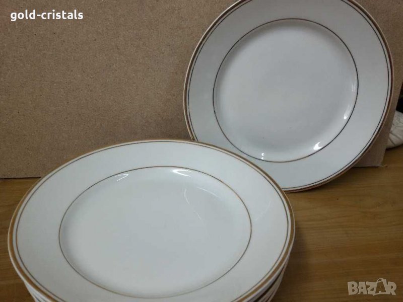 Стар български порцелан с златен кант чинии, снимка 1