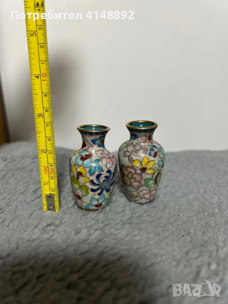 Старинна китайска мини ваза Клоазон, снимка 1