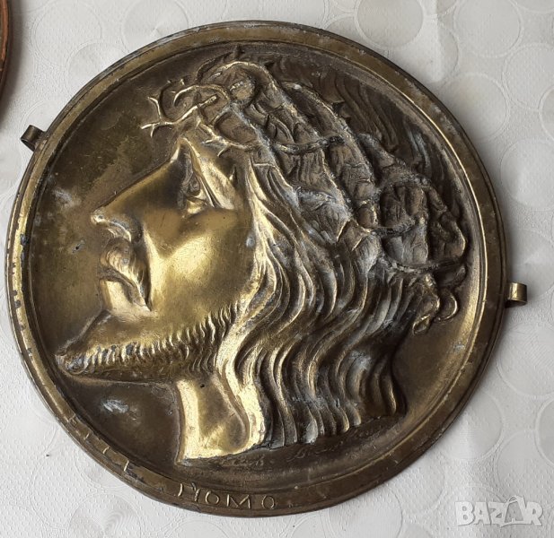 Различни пана за стена: Исус метал пано икона религия релеф, 14 см, снимка 1