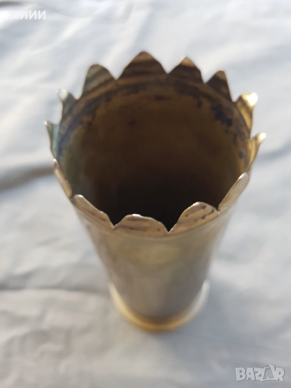 Бронзова ваза от гилза на оръдие 1917г , снимка 1