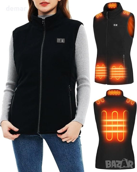 Отопляема жилетка за жени, полар с включена батерия 7.4V 16000mAh, XS, снимка 1