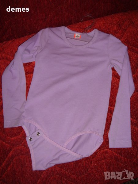 Боди люляков цвят за момиче с дълъг ръкав  размер 116, ново, снимка 1