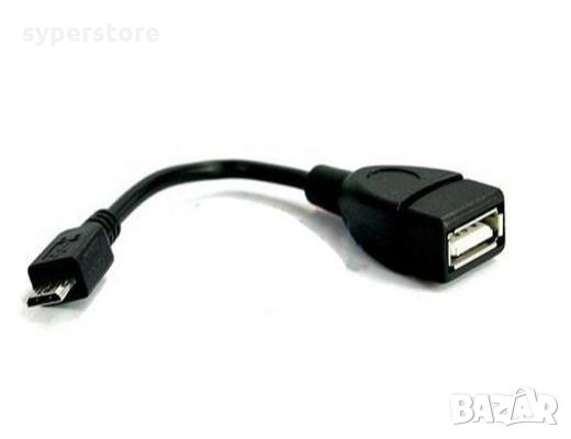 Кабел USB2.0 към Micro USB OTG VCom SS001155 Черен 0.2m, USB2.0 to Micro USB OTG F/M, снимка 1