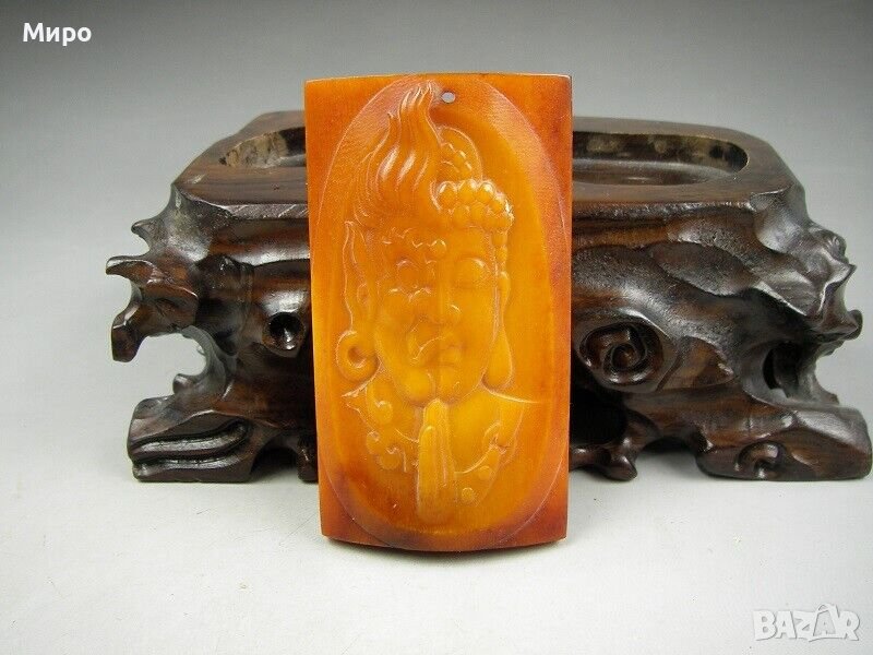 ТИБЕТ НЕПАЛ МЕДАЛЬОН С ИЗОБРАЖЕНИЕ НА БУДА КАТО ДЕМОН , снимка 1