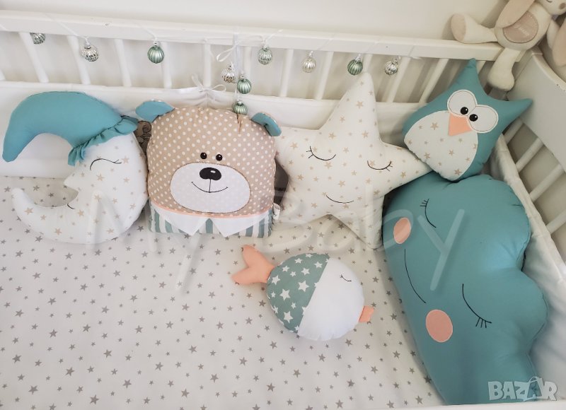 Бебешки възглавнички в тъмна мента, снимка 1