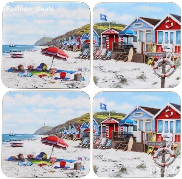 Нов Комплект от 4 подложки за напитки / чаши Колекция Sandy Bay, снимка 1