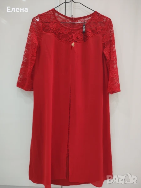 Червена дамска рокля , снимка 1