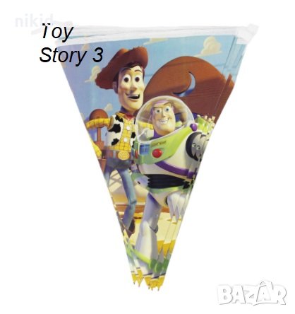 Toy Story 3 Играта на играчките и Buzz Парти Гирлянд Знаменца Флаг Банер, снимка 1