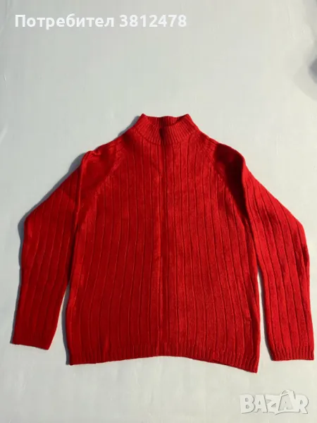 Дамски червен вълнен пуловер, снимка 1