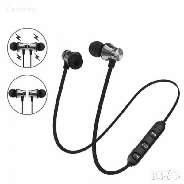 Магнитни Bluetooth слушалки, Sport Wireless Bluetooth Earphones, Тапи, снимка 1