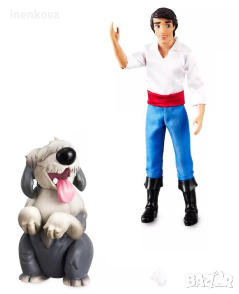 Кукла Ерик и кучето Макс на Дисни от Малката русалка Disney оригинална кукла и фугурка куче, снимка 1