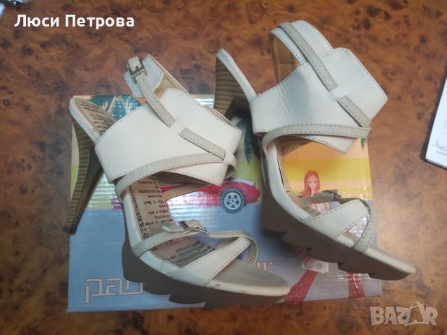 Нови светли сандали на висок ток 39 номер, снимка 6 - Сандали - 40437706