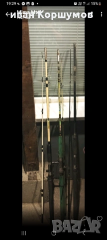 Три въдици две части шаранджииски и три еднакви макари, снимка 3 - Макари - 54009783