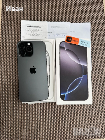 НОВ! 256•iPhone 16 Pro max*ЛИЗИНГ 80лв/м айфон 16 про макс 256, снимка 1