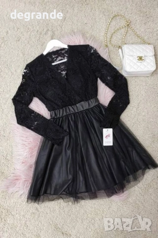 НАМАЛЕНА Прекрасна рокля с дантела и силно бухнала в долната си част, снимка 2 - Рокли - 51739227