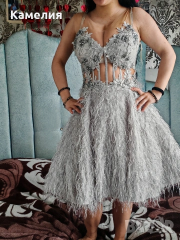 къса сива бална рокличка. s размер