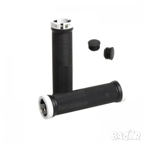 Черно сиви велосипедни ръкохватки 120 mm с отвор 20 mm