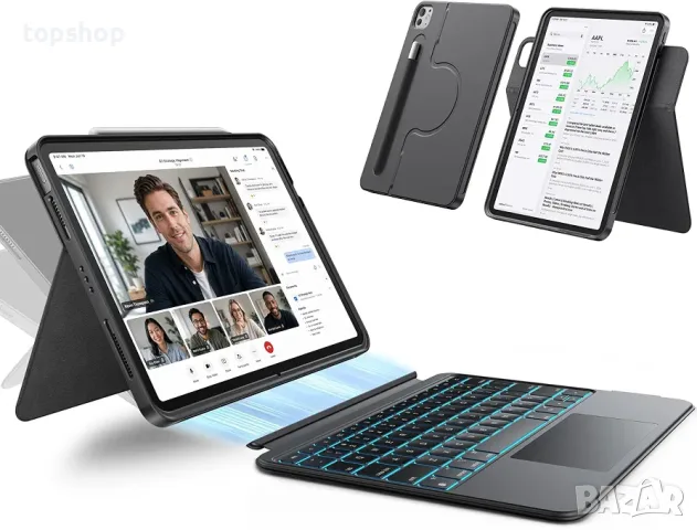 Чисто нов калъф с клавиатура HOU 360° за iPad 10th Gen и A16 (10.9" / 11")  