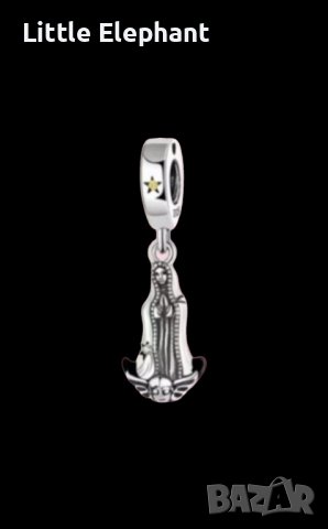 Сребърен висящ елемент Пандора,"Virgin Maria"/нов