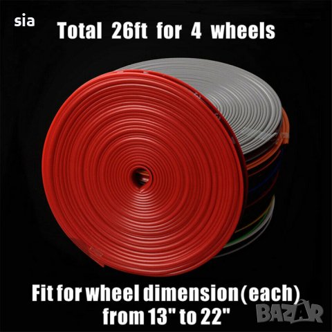 Лайсна за джанти, предпазител, лента тип декорация, 8м, червена или синя, снимка 4 - Аксесоари и консумативи - 44290423