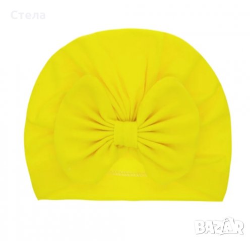 Бебешка шапка с голяма панделка, снимка 3 - Шапки, шалове и ръкавици - 31533066