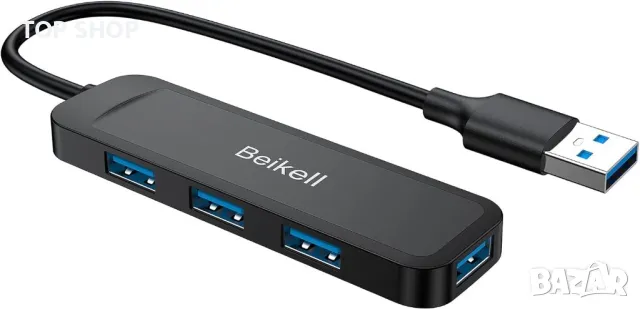 USB 3.0 хъб, Beikell USB хъб за данни 4 порта ултра тънък високоскоростен за Macbook, Mac Pro/Mini, снимка 6 - Кабели и адаптери - 48510941
