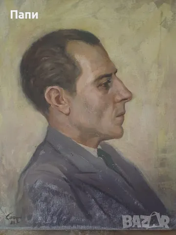 Портрет на Борис Денев от Коста Петров., снимка 3 - Картини - 48317285