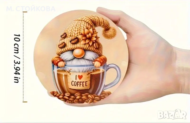 Големи дървени магнитчета за Коледа - гномове, снимка 3 - Декорация за дома - 51622520