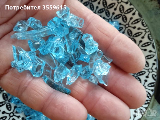 половин килограм декоративни сини стъкалца, снимка 1