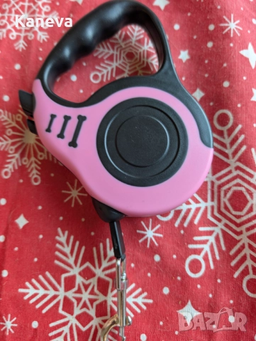 Розов повод с автоматична система за прибиране и заключване, снимка 6 - За кучета - 52925702