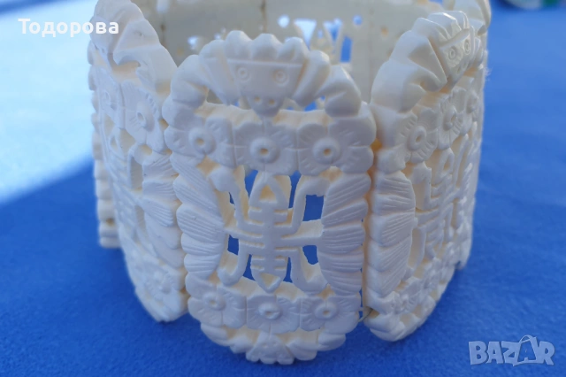 Дамска гривна от 8 ажурни плочки, снимка 6 - Антикварни и старинни предмети - 54311105