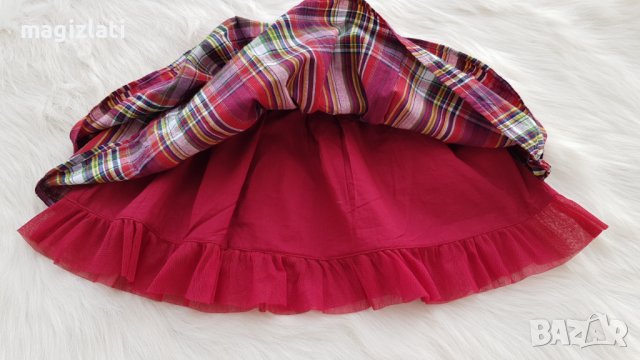 Детска карирана пола с тюл размер 3 години, снимка 3 - Детски рокли и поли - 42843160