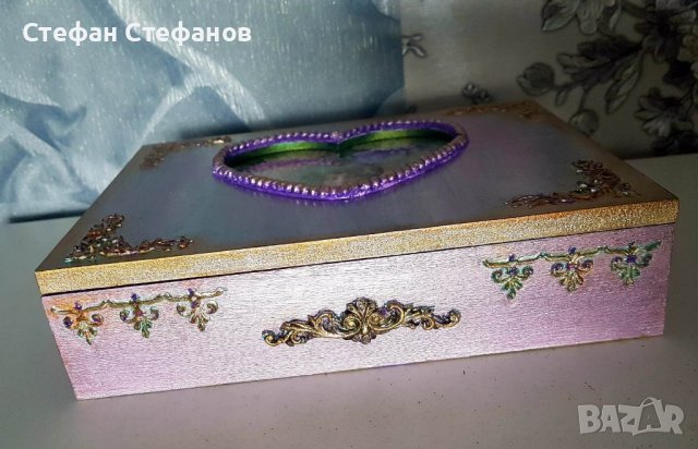 Дървена кутия за бижута, снимка 3 - Декорация за дома - 38950228