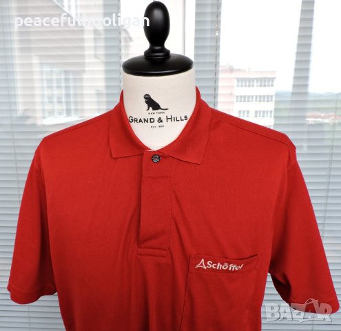 Schoffel Naxo Men`s Red Vintage Short Sleeve Collared Outdoor Polo Shirt Size L, снимка 2 - Тениски - 44356487