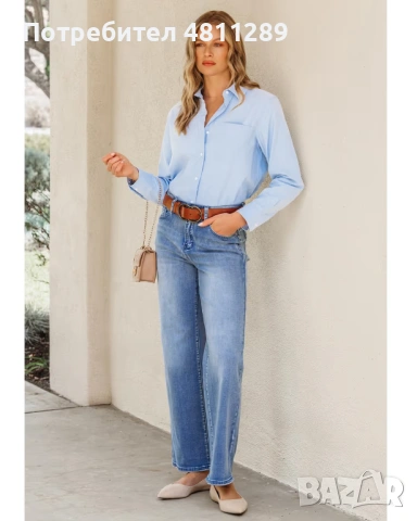 Дамски еластични дънки , сини, размер S