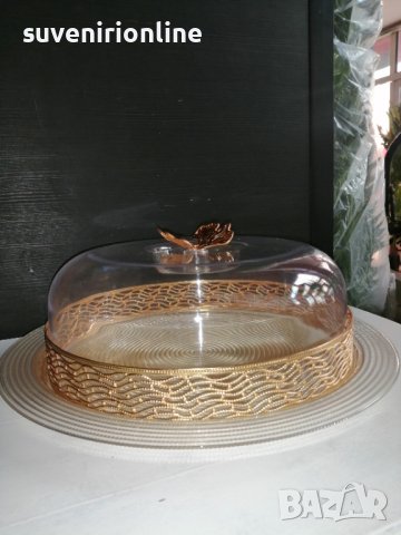 Стъклен поднос за торта/кекс с капак, снимка 8 - Аксесоари за кухня - 40012034