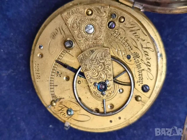 Английски сребърен часовник, снимка 4 - Джобни - 56530706