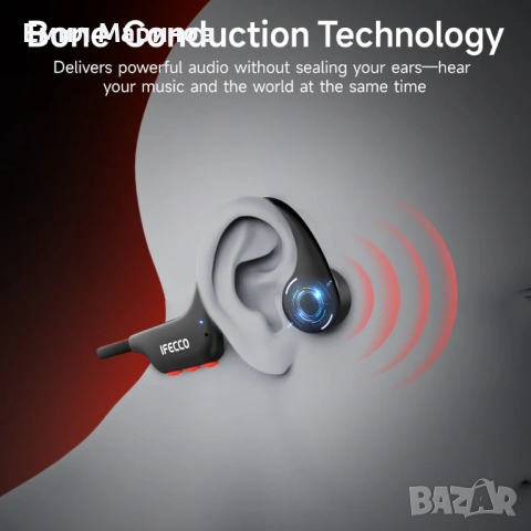 Слушалки отворен тип с костна проводимост IFECCO X27, снимка 4 - Bluetooth слушалки - 53913753