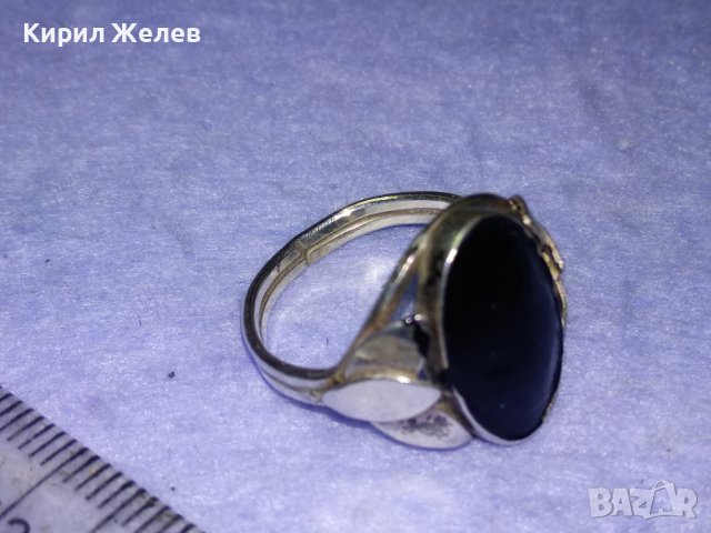 Старинен СКЪПОЦЕНЕН ФЛОРАЛЕН СРЕБЪРЕН РЕТРО АРТ НУВО ПРЪСТЕН ВИСОКА ПРОБА СРЕБРО с ЧЕРЕН ОНИКС 30173, снимка 15 - Антикварни и старинни предмети - 42845792