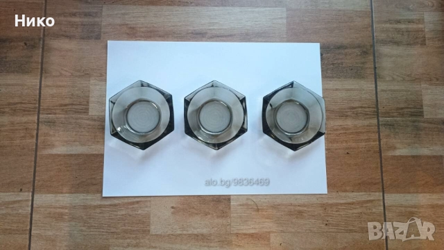 Стъклени чинийки за сос 3бр, снимка 3 - Чинии - 52317475