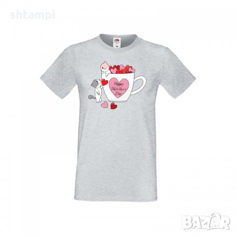 Мъжка тениска Свети Валентин Happy Valentines Day Cats On Mug, снимка 5 - Тениски - 35649862