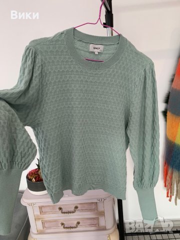 Пуловер цвят мента на Only в размер Л, снимка 8 - Блузи с дълъг ръкав и пуловери - 44407351